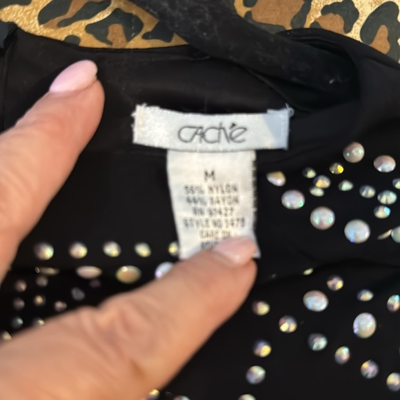 Cache Vintage Black Embellished Bodycon Dress - Picture 9 of 11